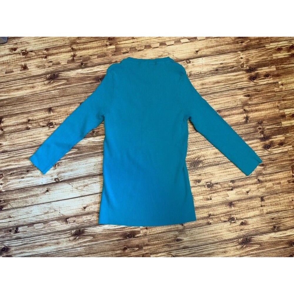 Teal Ribbed Knit Top - Picture 4 of 7